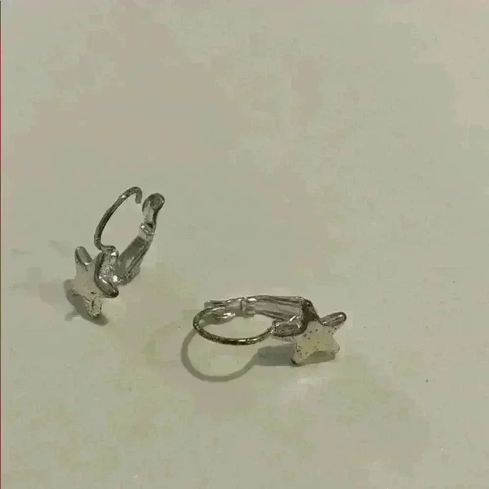 Silver star earrings